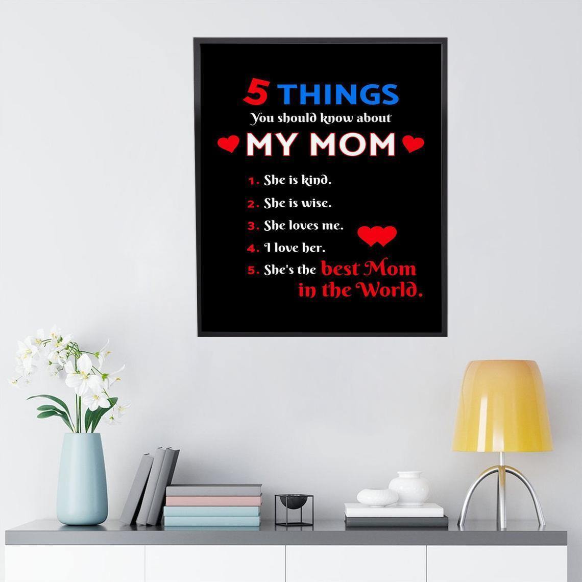 5 Things You Should Know About My Mom –  Gift For Mother’S Day, Gift For Family For Home Decor Wall Art Canvas