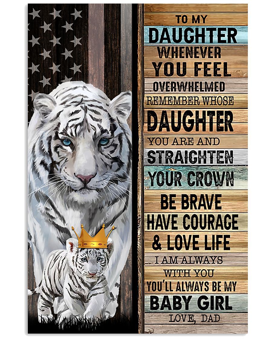 Tiger To My Daughter Poster And Canvas, Wall Decor, Wall Art, Canvas Instructure, Wall Art, Poster Store, Wall Decals, Canvas Wall Art