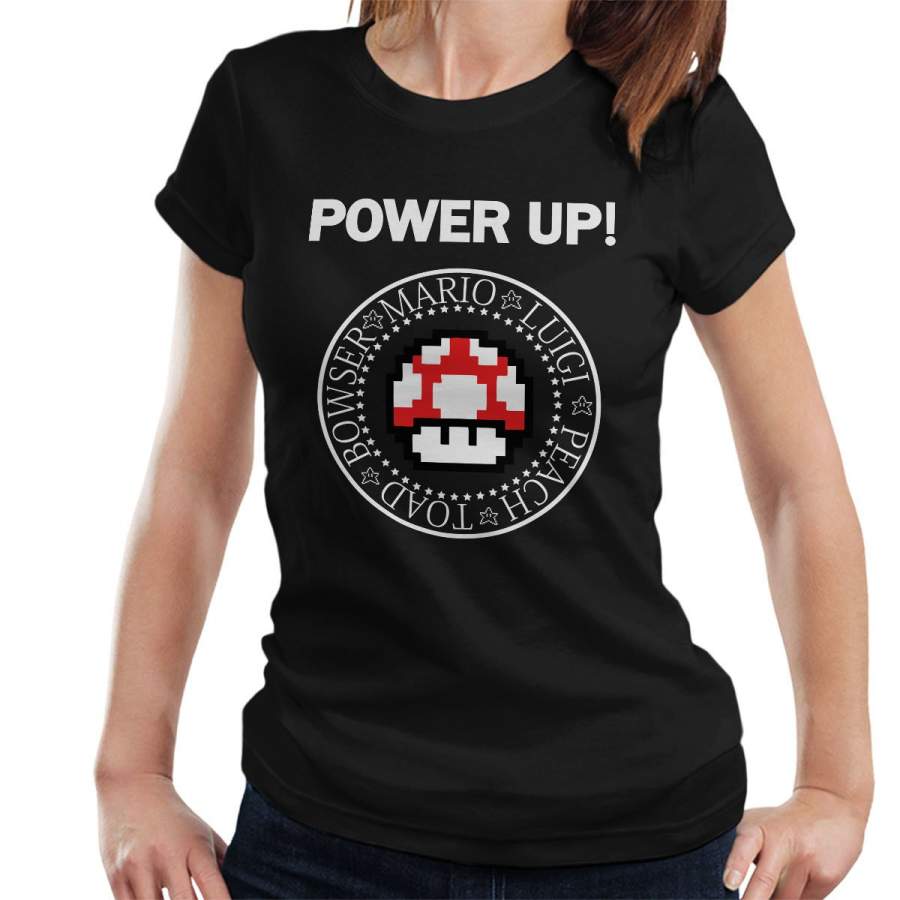 The Ramones Mario Power Up Logo Women’s T-Shirt