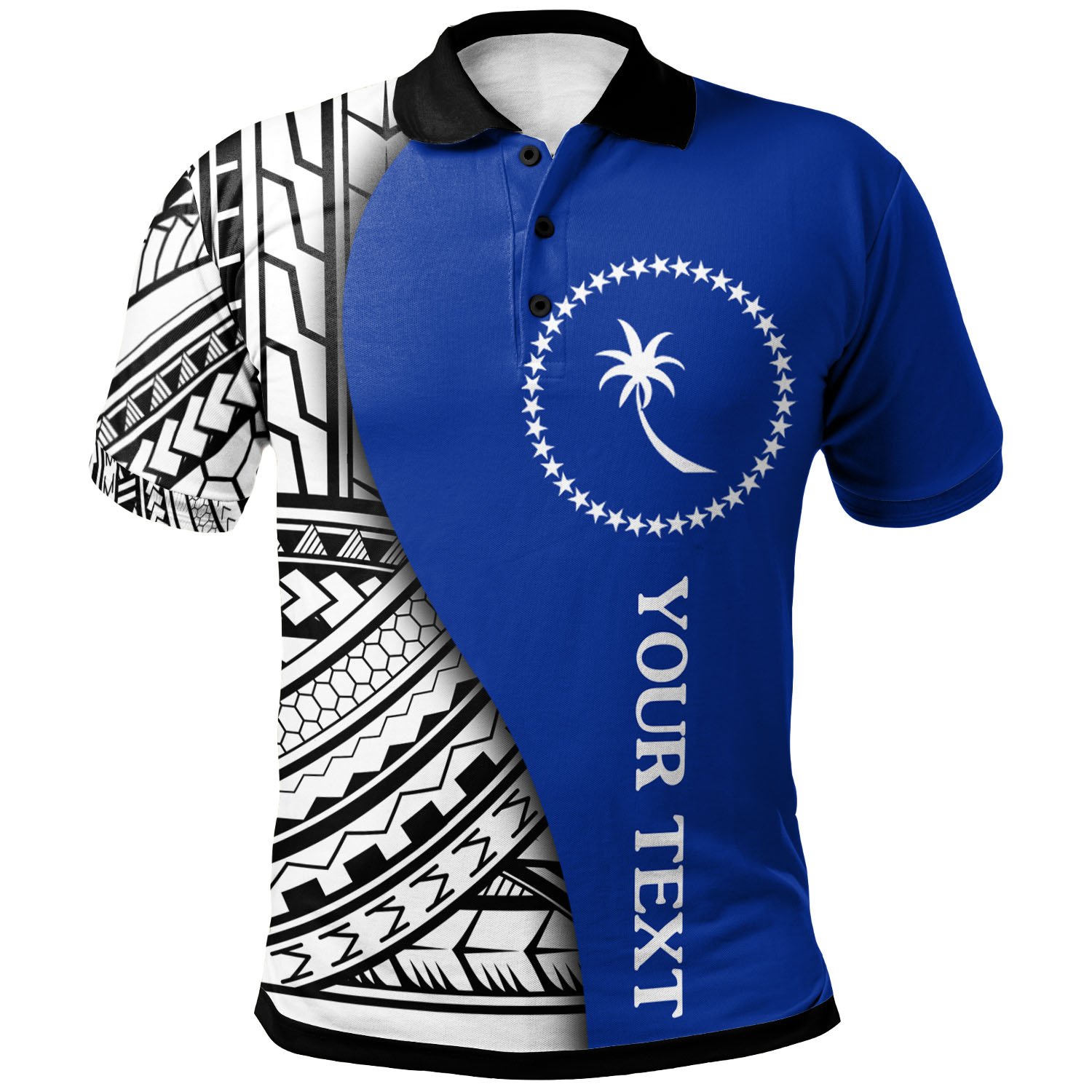 Chuuk Custom Personalised Polo Shirt – Coat Of Arm and Polynesian Patterns – BN26