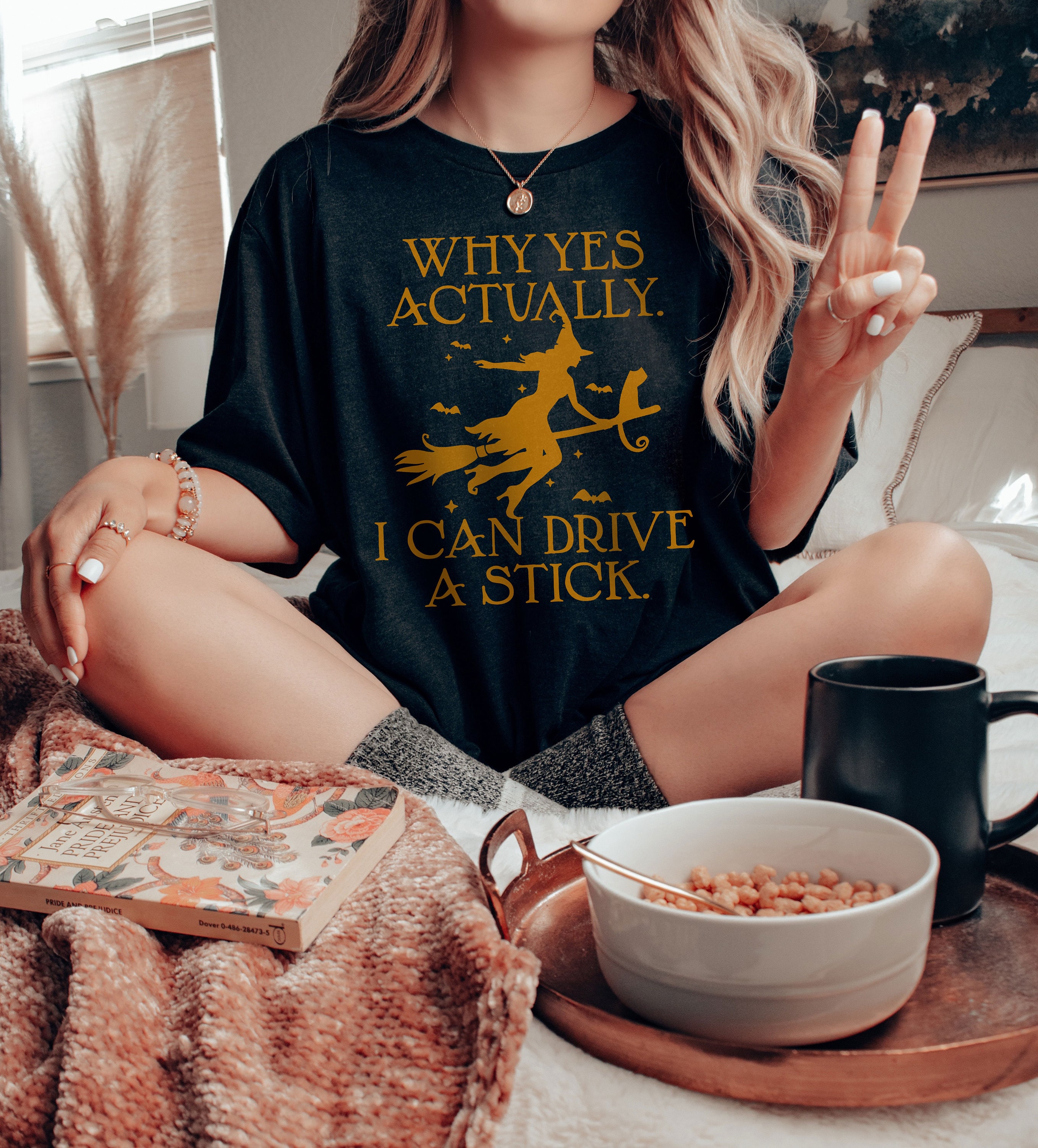 Yes I Can Drive A Stick Shirt, Funny Halloween Shirt, Halloween Shirt For Women, Witch Shirt, Halloween Party Shirt, Halloween Gift