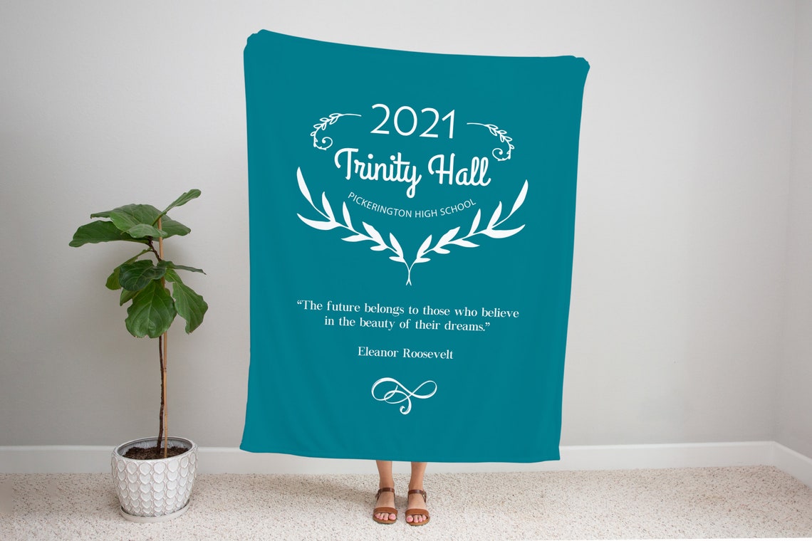 Personalized Graduation Blanket 2022 The Future Belongs To Those Who Believe Custom Name & School Senior Graduation