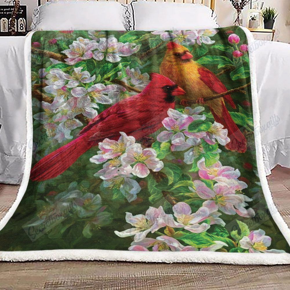 Cardinal And Flower Gs-Cl-Dt2506 Fleece Blanket