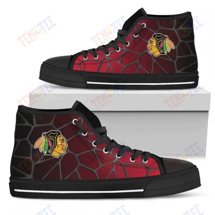 Mens Womens Chicago Blackhawks Gradient High Top Shoes Colors Air Cushionshoes TMT904