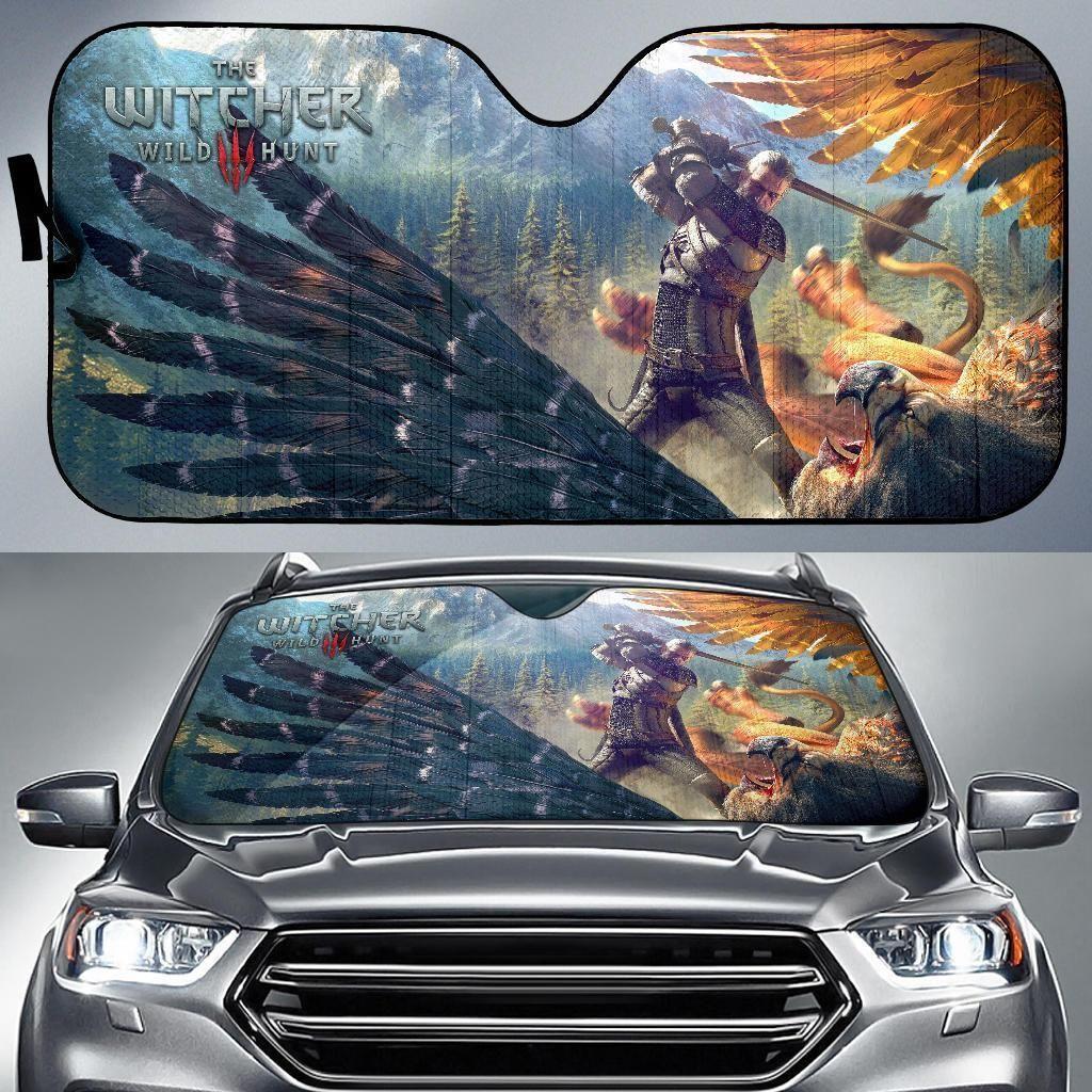 [Car Sunshade] Geralt The Witcher 3: Wild Hunt  Gaming 3D H1230-295