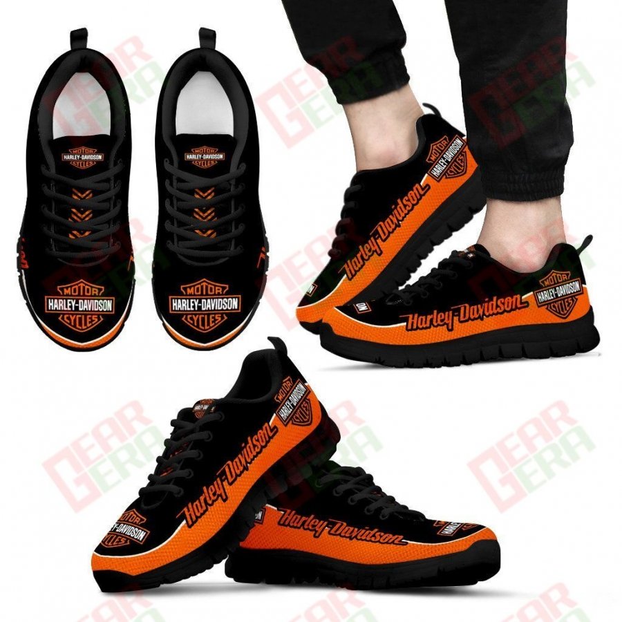 Harley Davidson Sneakers Mens Womens Motorcycle Lovers Custom Print Footwear Casual Riding Shoes GE104