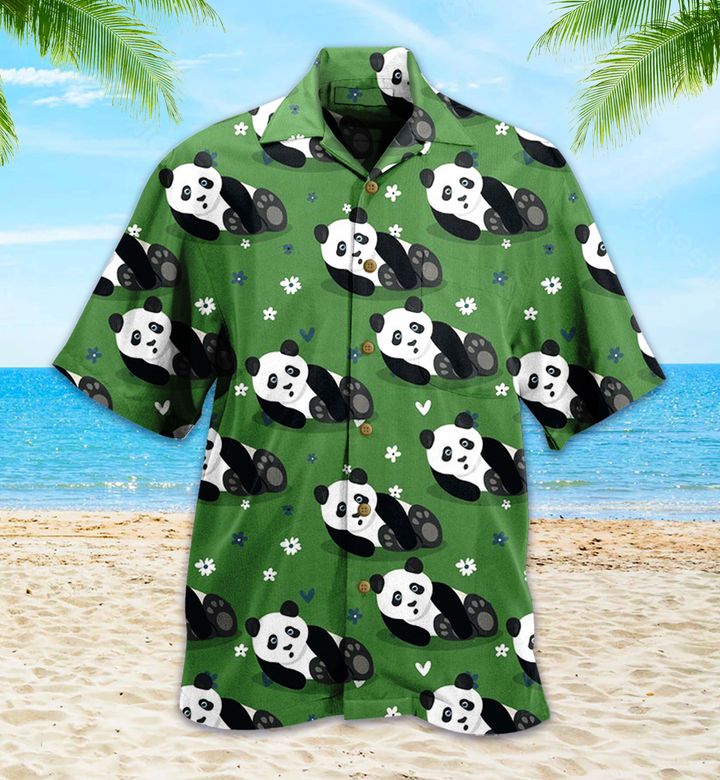 Panda Green 3D Hawaiian Shirt