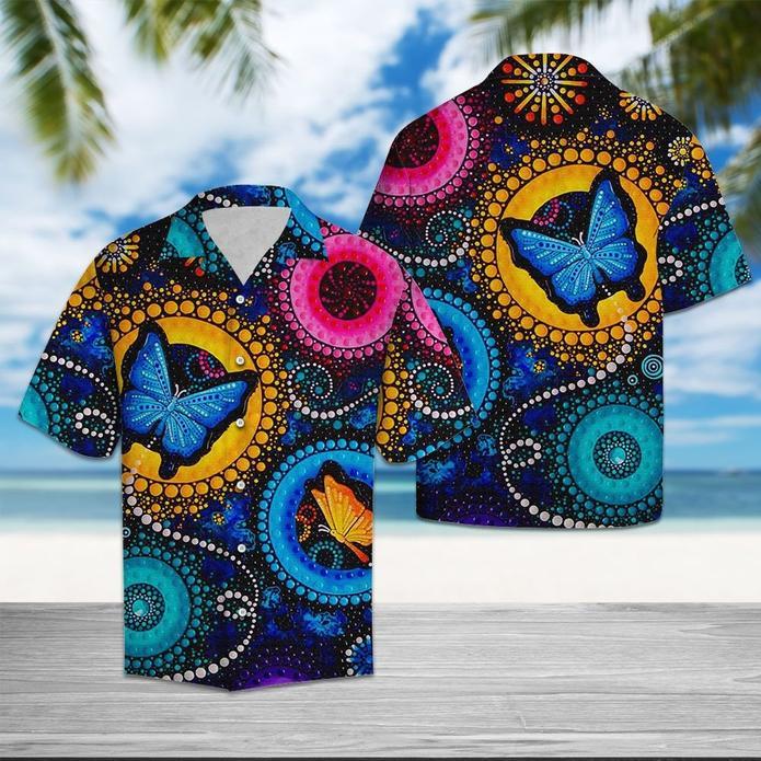 Butterfly Colorful Circle Hawaii Shirt For Men Women Ha80503