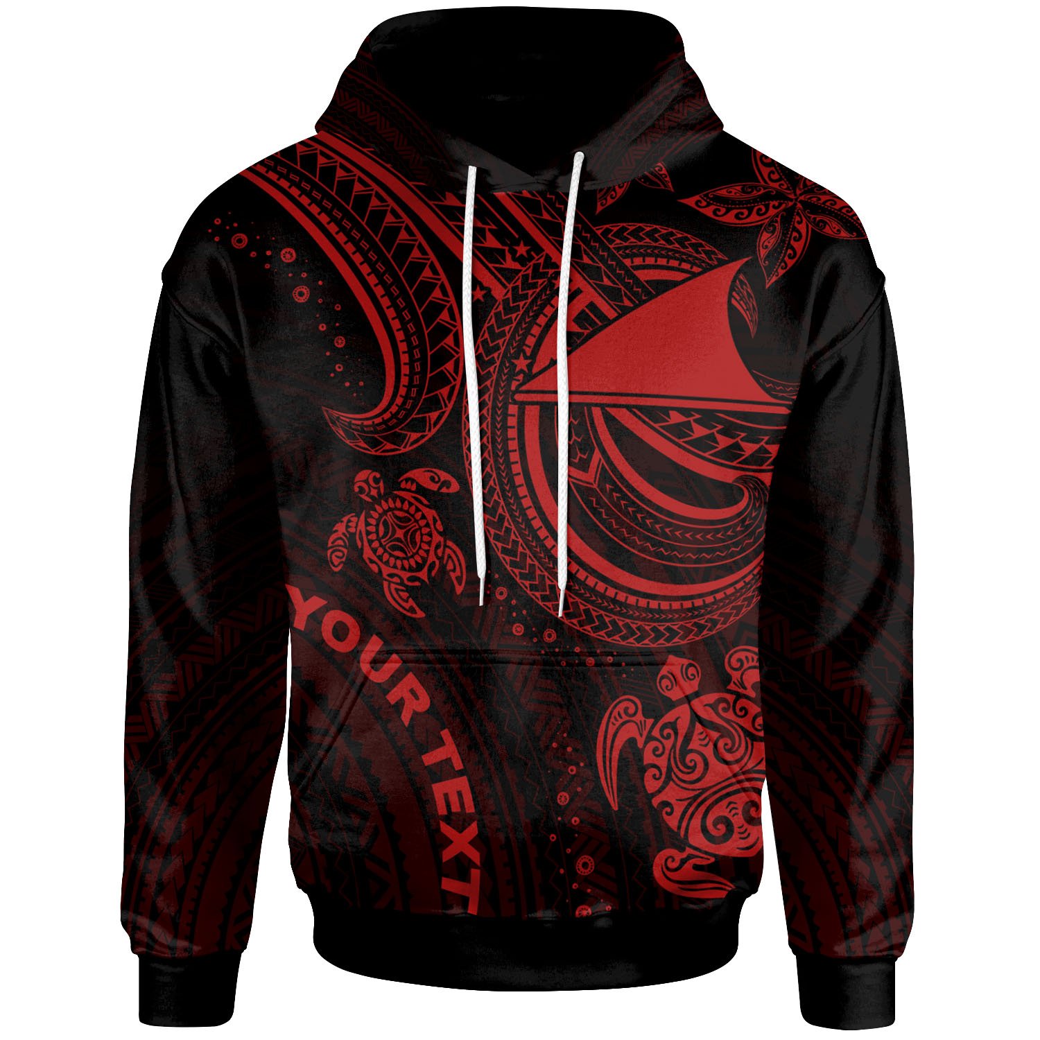 Tokelau Custom Personalised Hoodie – Red Turtle – BN26