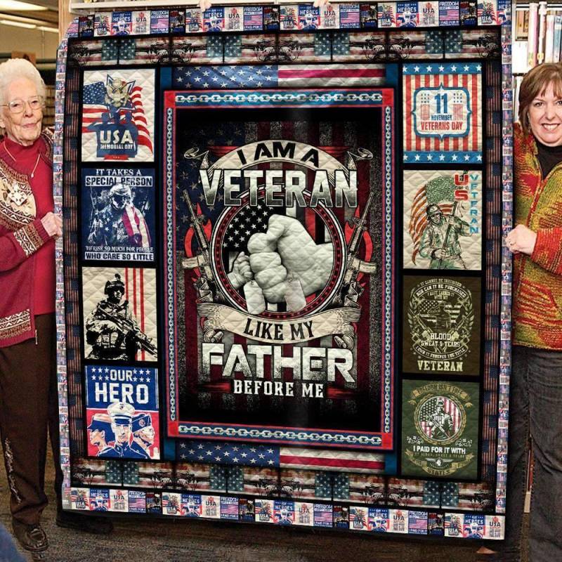 A BC-I Am A Veteran Like My Father Before Me – 3D Quilt Blanket TH080