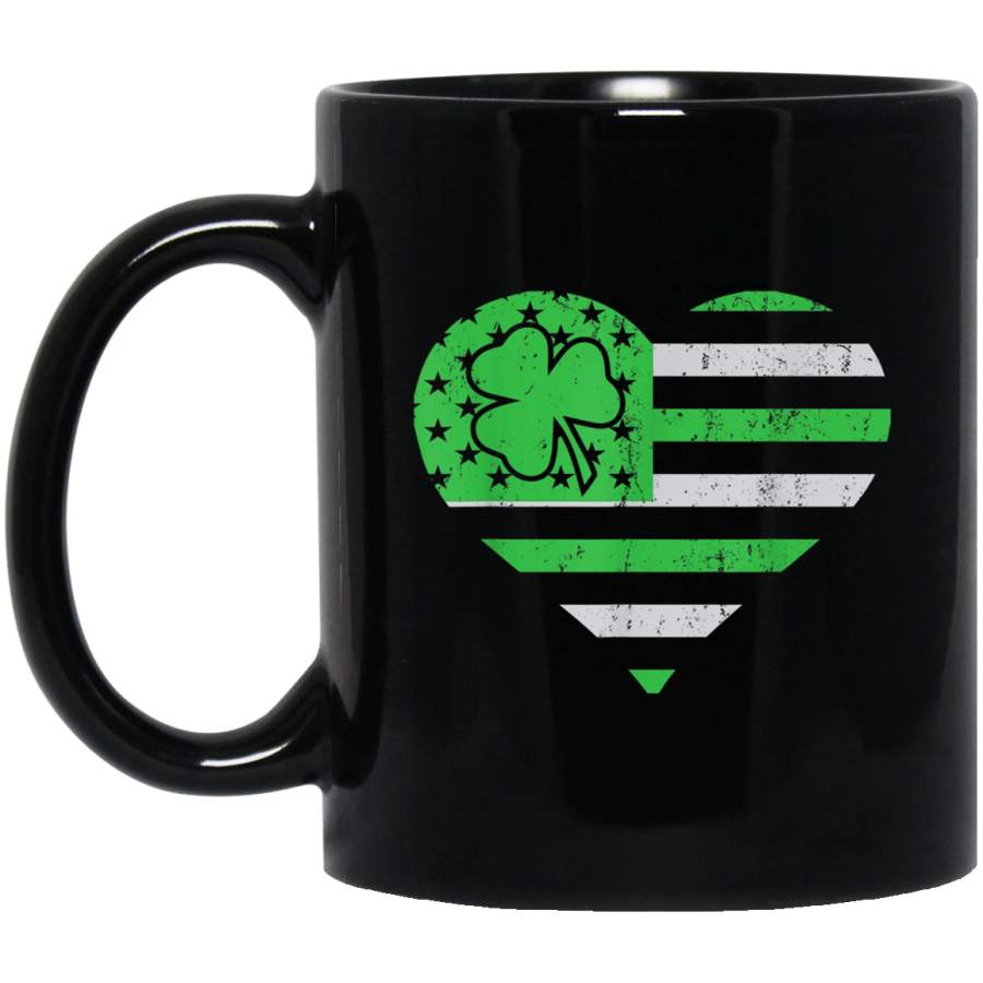 Irish American Flag Vintage Shamrock St Patricks Day Mug gift