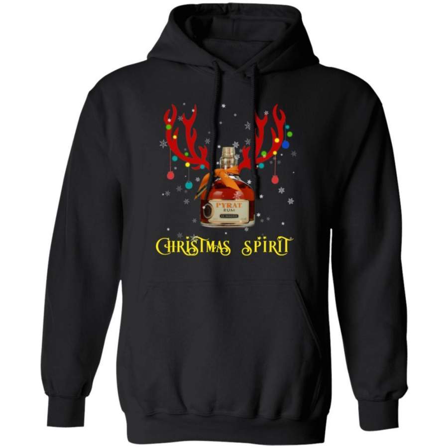 Christmas Hoodie Pyrat Christmas Spirit Rum Reindeer Xmas Shirt HA11