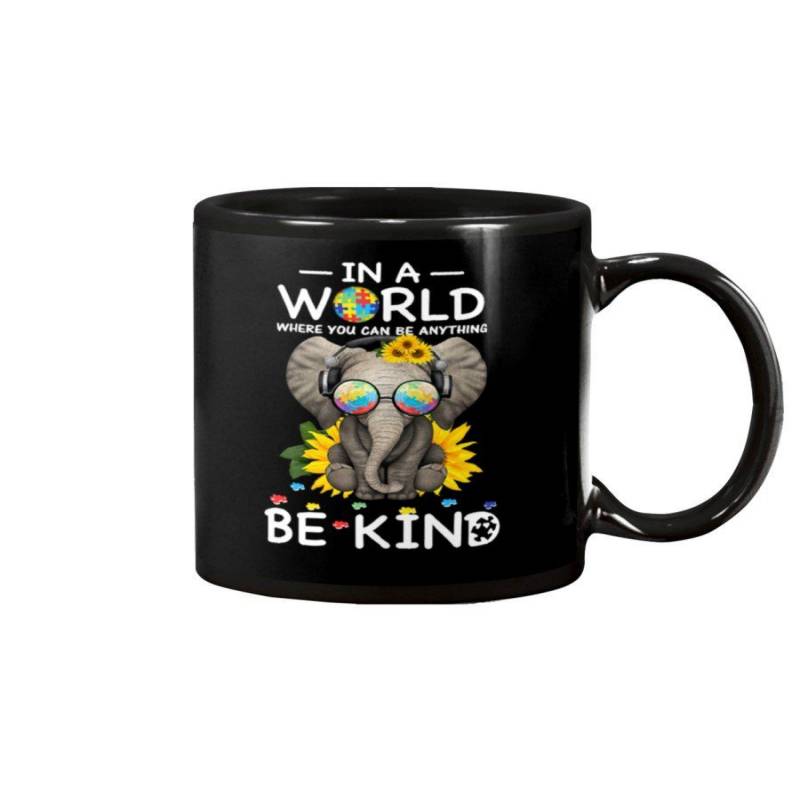 In A World You Can Be Anything Be Kind- Autism Elephant Mug