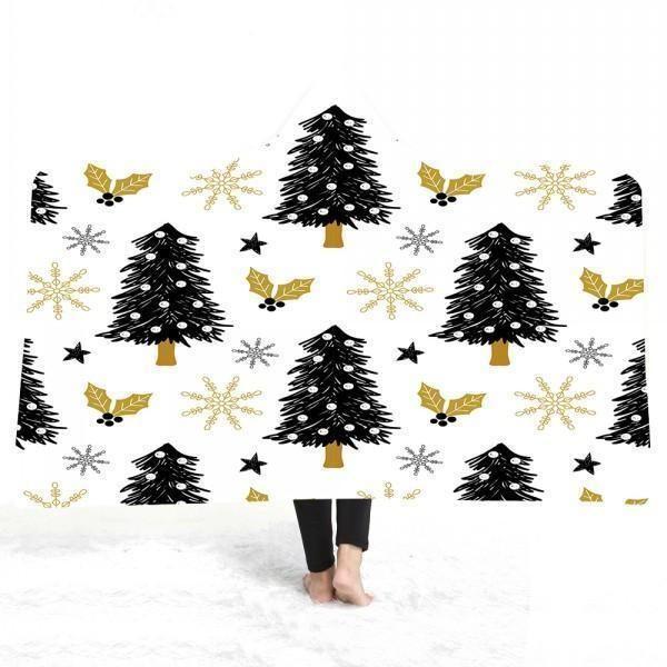 X-Mas Trees X Snowflakes Hooded Blanket Christmas Decoration Ideas