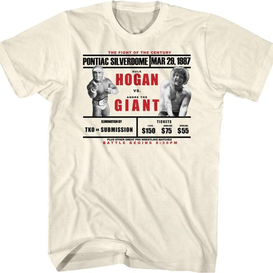 WWF Hulk Hogan vs Andre The Giant WrestleMania III T-Shirt