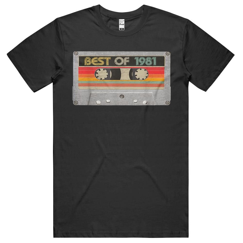 Best Of 1981 40th Birthday Gifts Cassette Tape Vintage T-shirt, long sleeve tee, hoodie