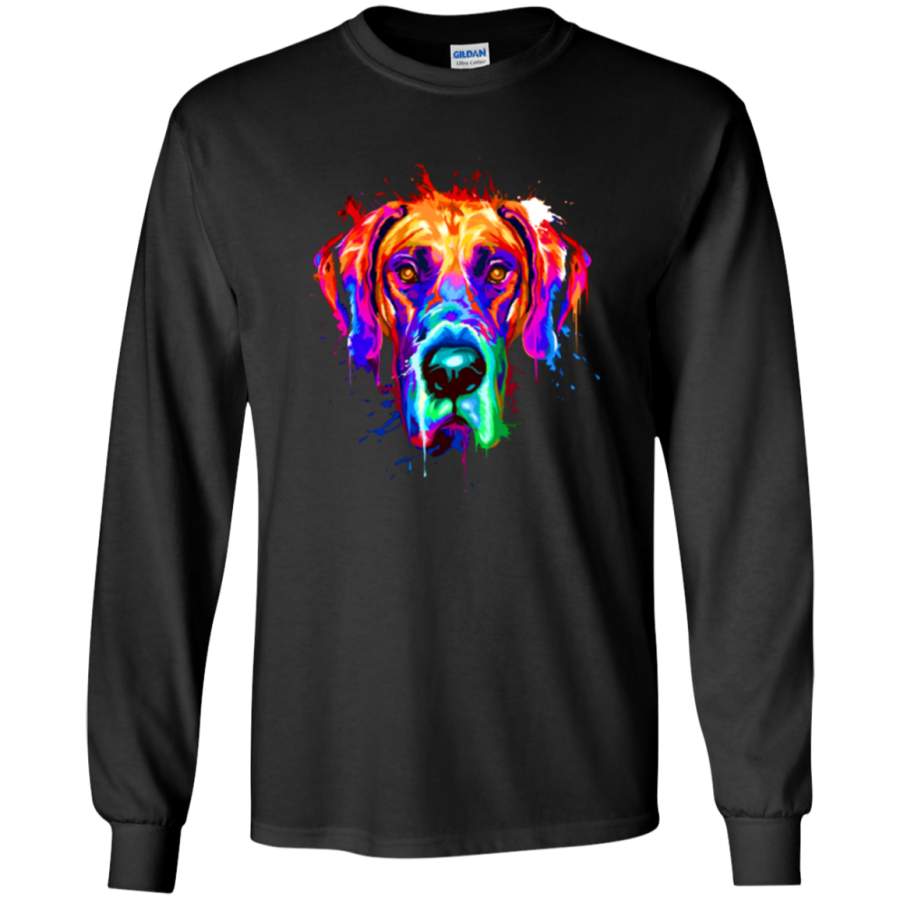 Splash Art Great Dane – Puppy Lover Gift LS/Hoodie/Sweatshirt.