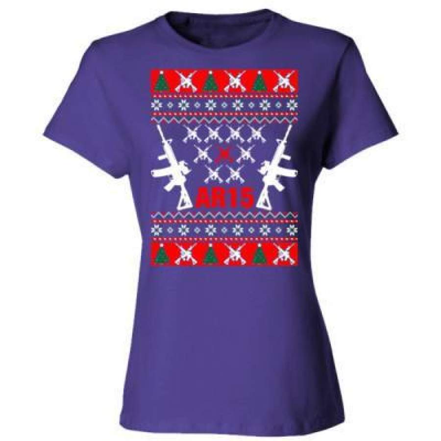 AGR AR15 Ugly Christmas Sweater Gift – Ladies’ Cotton T-Shirt