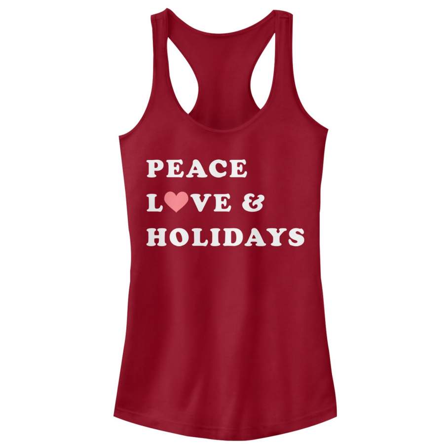 CHIN UP Junior’s Christmas Peace & Love  Racerback Tank