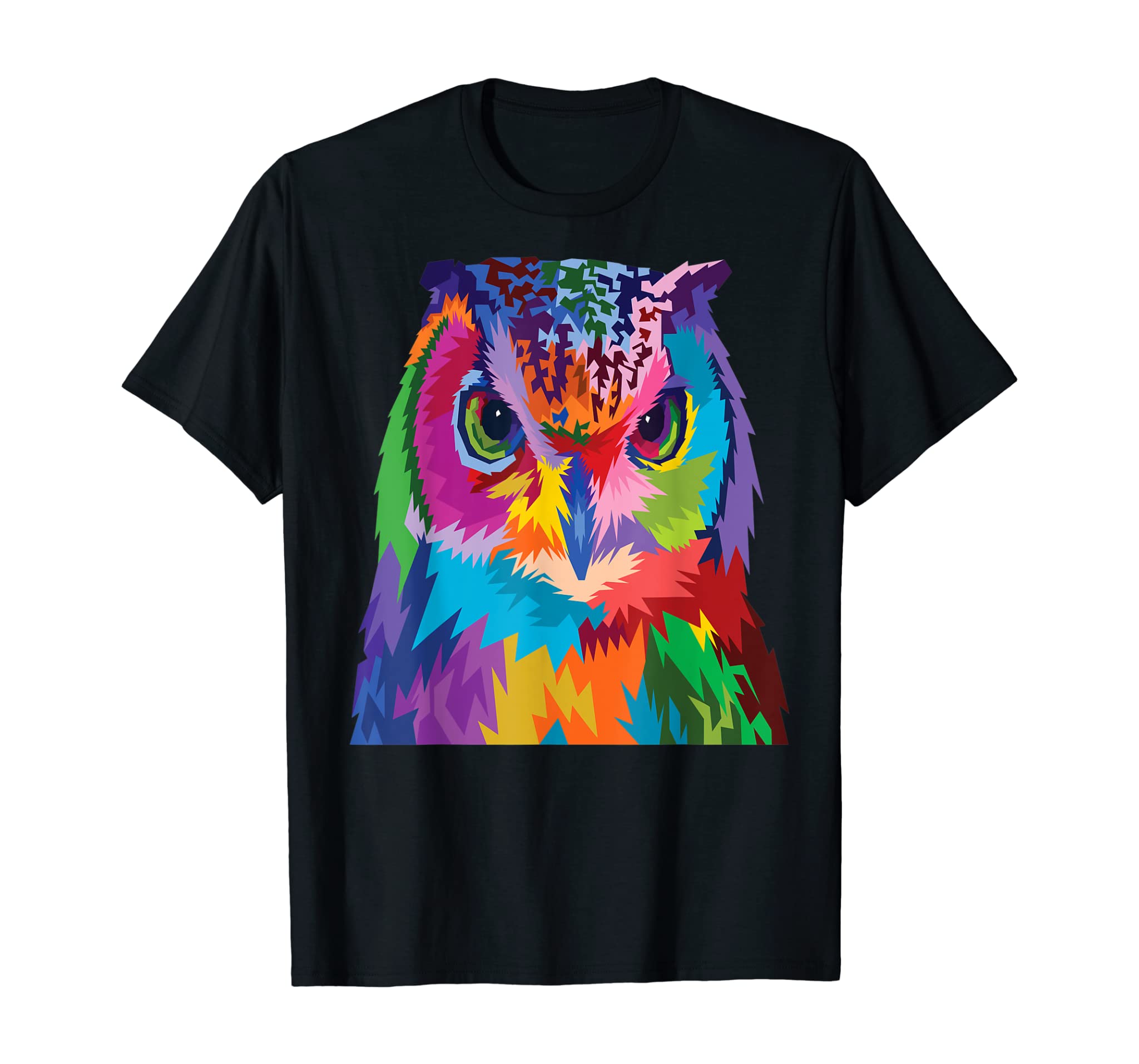 Owl Shirt : Colorful Horned Owl Bird Pop Art Style