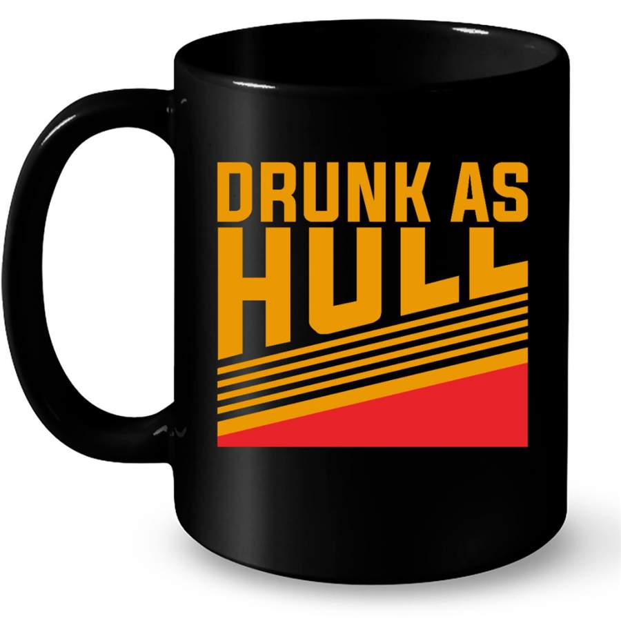 Drunk As Hull, Classic Vintage – Full-Wrap Coffee Black Mug