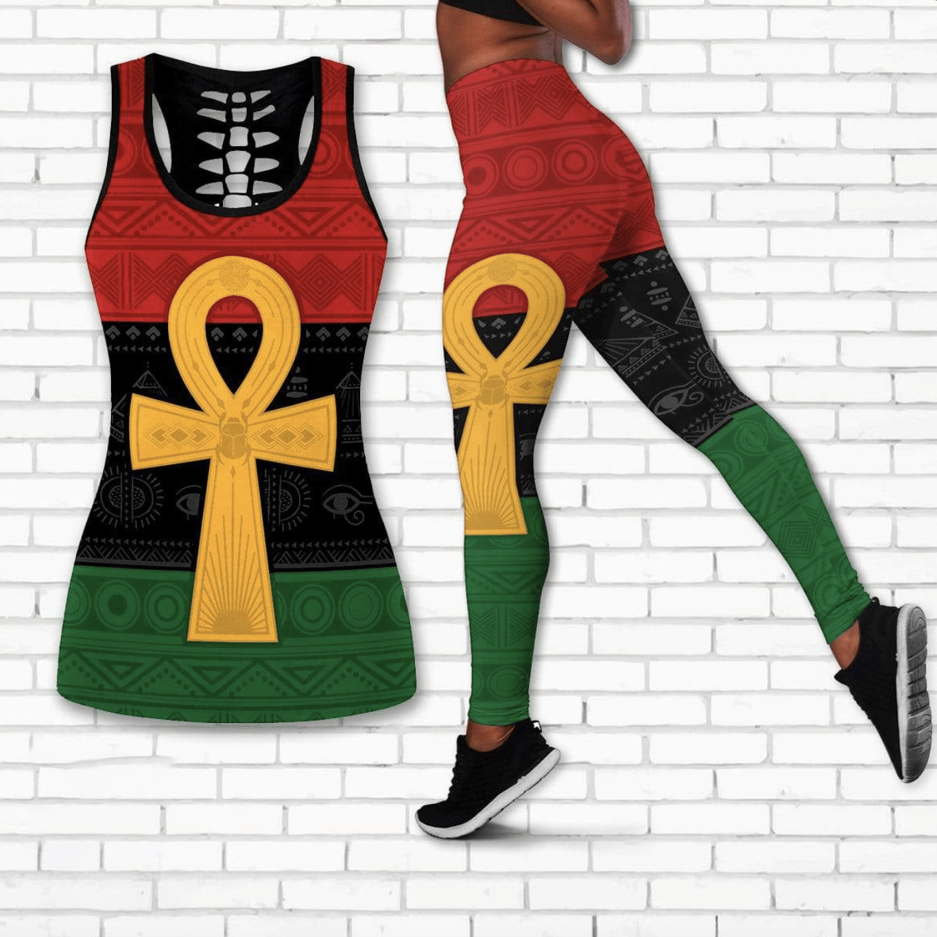 African American Ankh Hollow Tank Top or Legging 3D Print #L