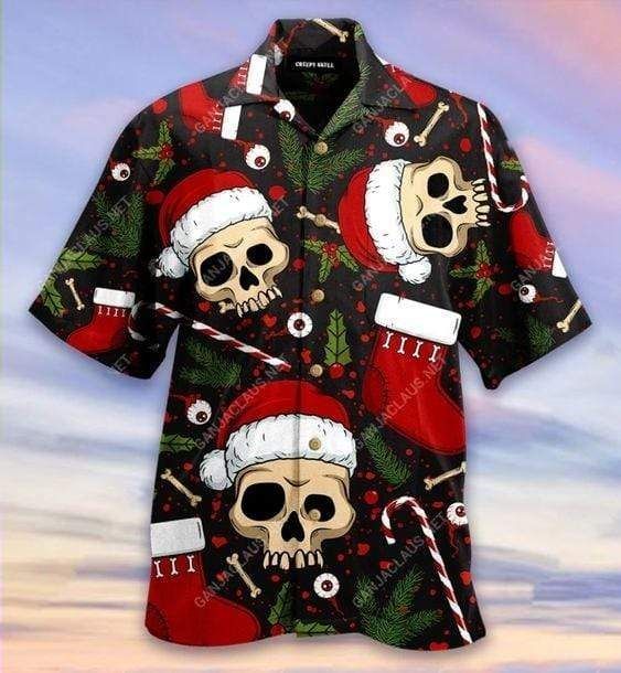 Cover Your Body With Amazing Hawaii Aloha Shirts Creepy Skull Christmas Ha27031