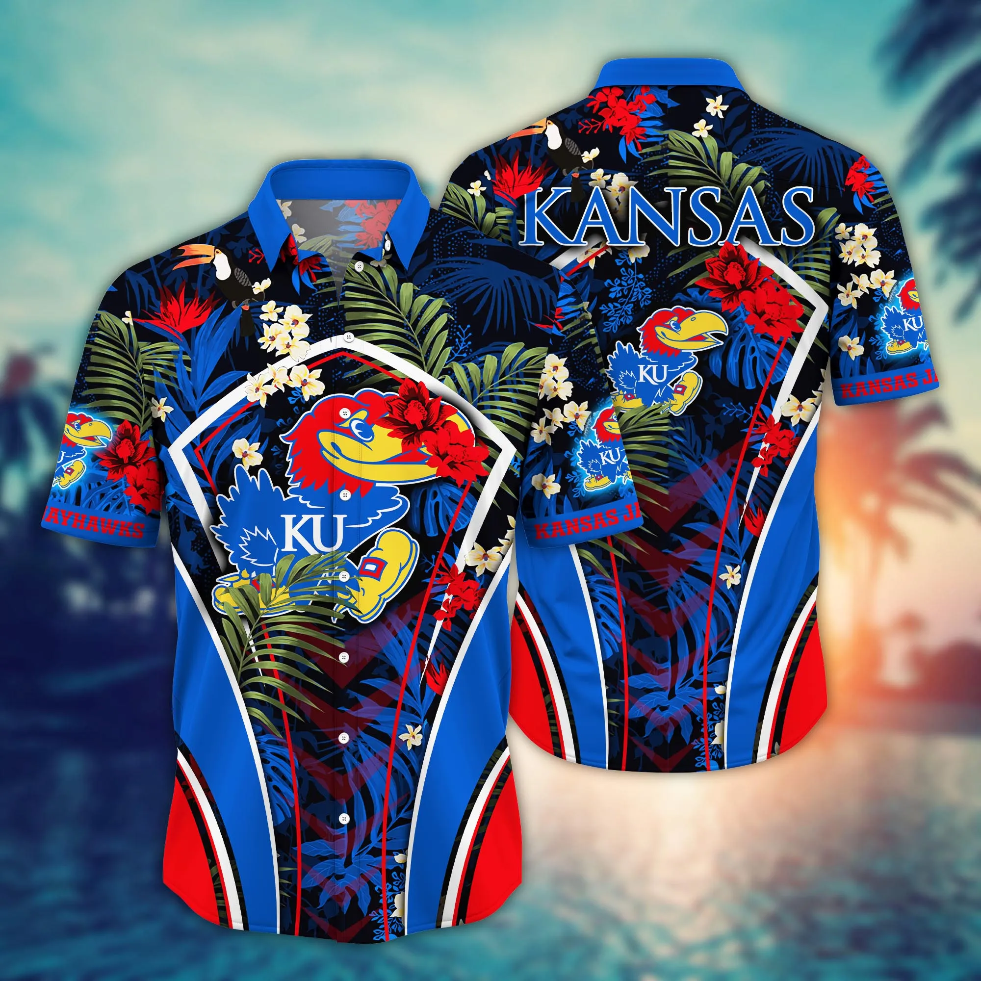 Kansas Jayhawks NCCA Hawaiian Shirt Vacation Spots Aloha Shirt