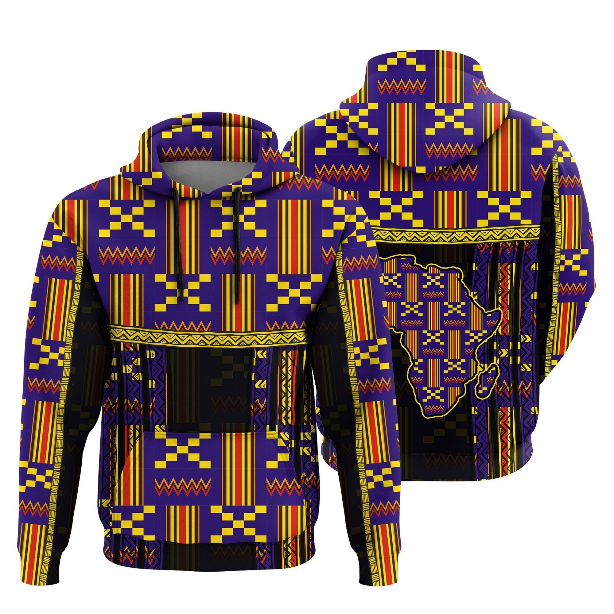 Greek Life Hoodie – Blue Akan Kente Pullover