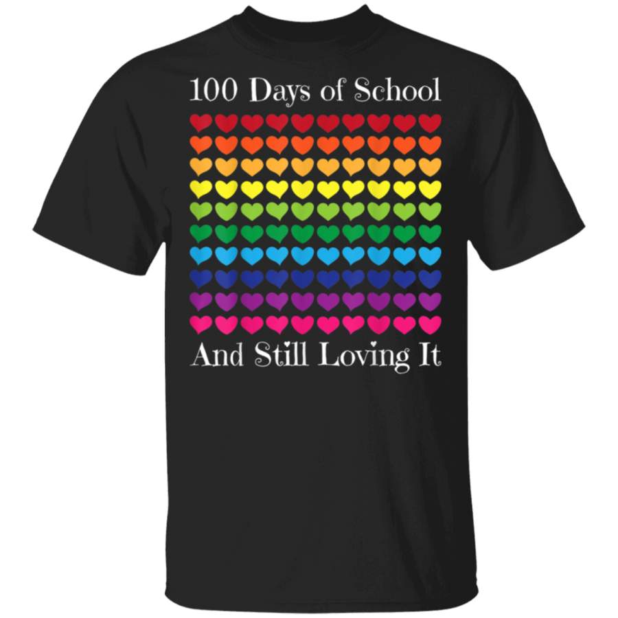 Heart Love 100 Days Of School Shirt Teacher Boy Girl Gift T-Shirt