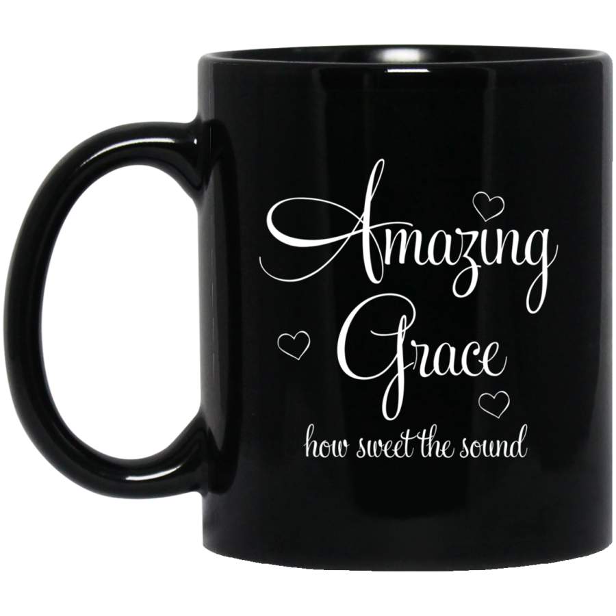 Inspirational, Amazing Grace. Faith 11oz 15oz Black Mug Happy Easter Day Funny Colors Eggs Bunny Ears Peeps Cute