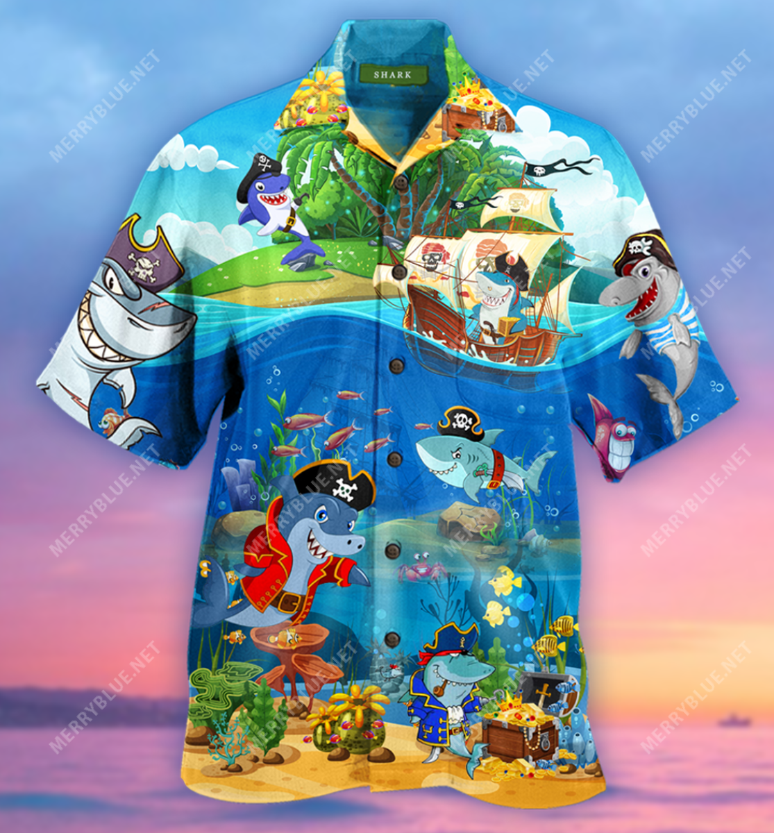 Amazing Pirate Sharks Unisex Hawaii Shirt Ha56241