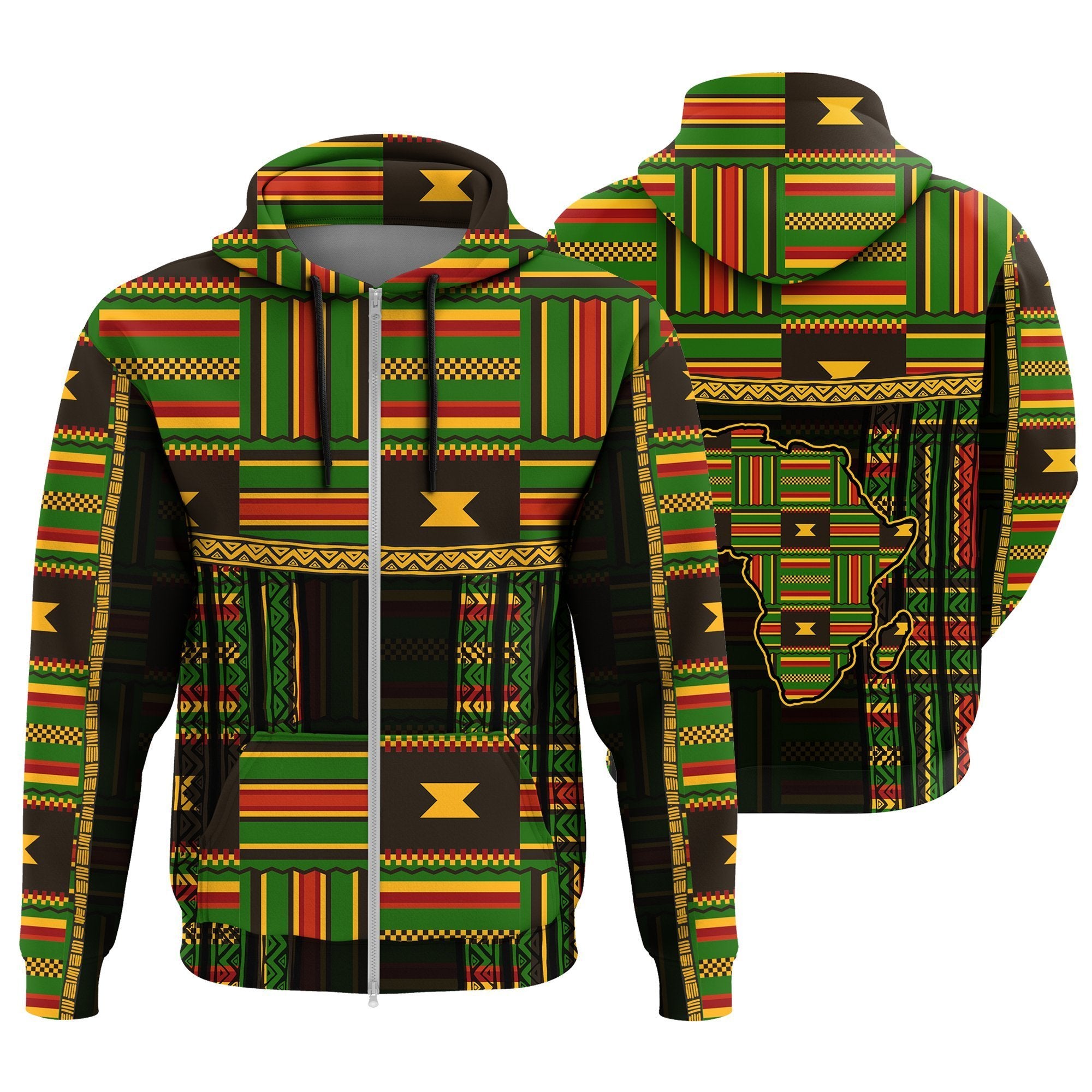 Greek Life Hoodie – Ghanaian Pattern Kente Zip Hoodie