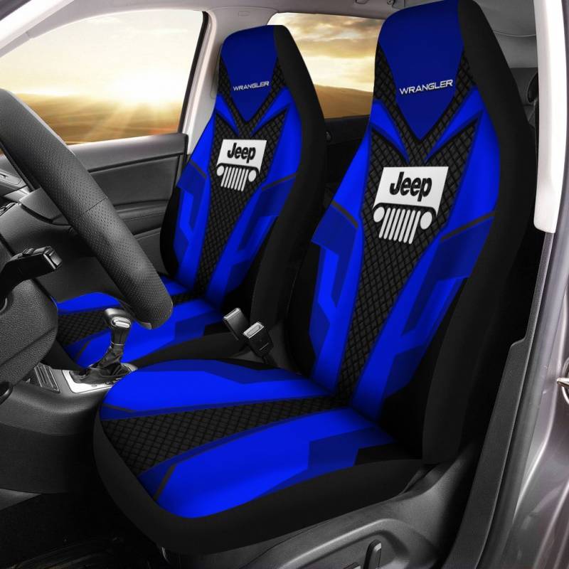 Jeep WrangLer TNC Car Seat Cover (Set of 2) Ver 2 (Blue)