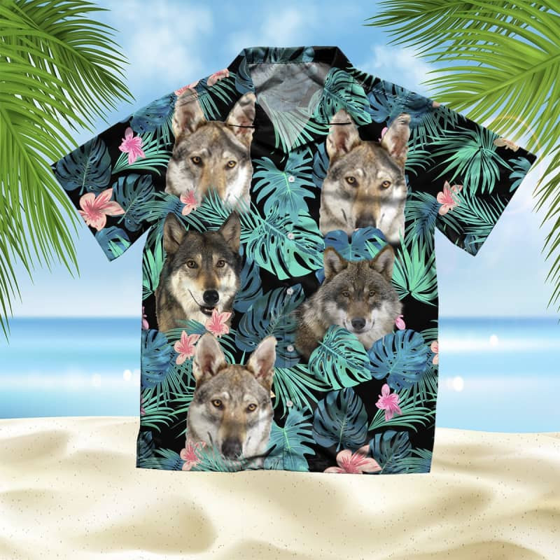 Felacia Czechoslovakian Wolfdog Summer Leaves Hawaii Shirt Ha35085