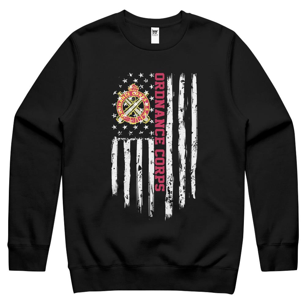 Army Ordnance Corps American Flag Crewneck Sweatshirt