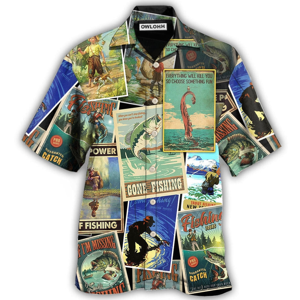 Fishing Retro Art Style Hawaii Shirt Ha41102