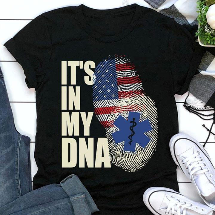 Emt It’s My Dna Flags Fingerprint Standard Men T-shirt