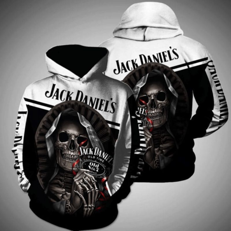 Jack Daniels Skull Hold Logo 3D Hoodie N98