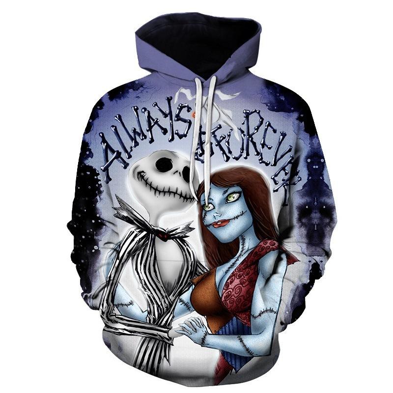 Nightmare Before Christmas Jack And Sally Hoodies – Nightmare Before Christmas Hoodies – Jack And Sally Christmas Hoodie