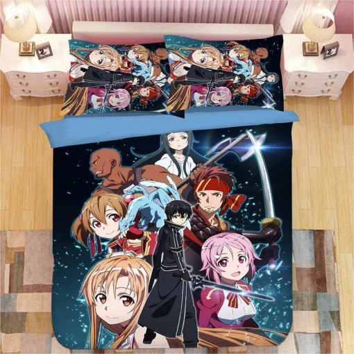 Sword Art Online Sao 8 Duvet Cover Pillowcase Home Decor 3D Bedding Set