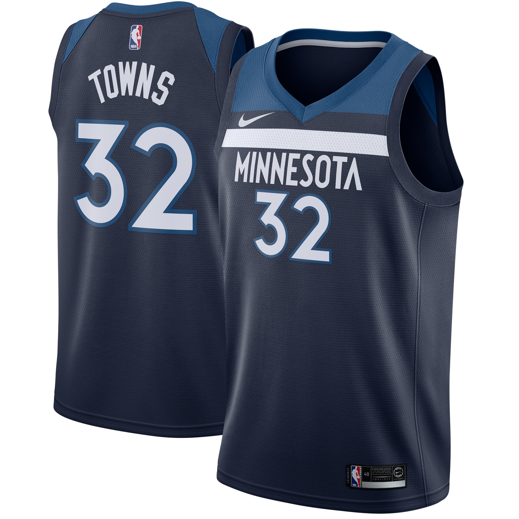 Karl-Anthony Towns Minnesota Timberwolves Swingman Jersey Navy – Icon Edition