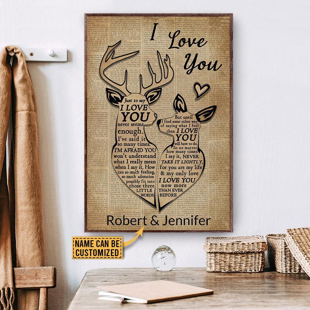 Aeticon Gifts Personalized Deer Couple I Love You Just To Say Canvas Mom Dad Gift Home Decor