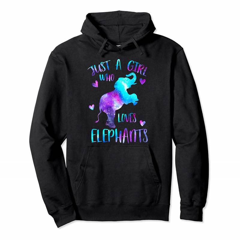 Just a Girl Who Loves Elephants Galaxy Space Elephant Gift Pullover Hoodie, T-Shirt, Sweatshirt, Tank Top