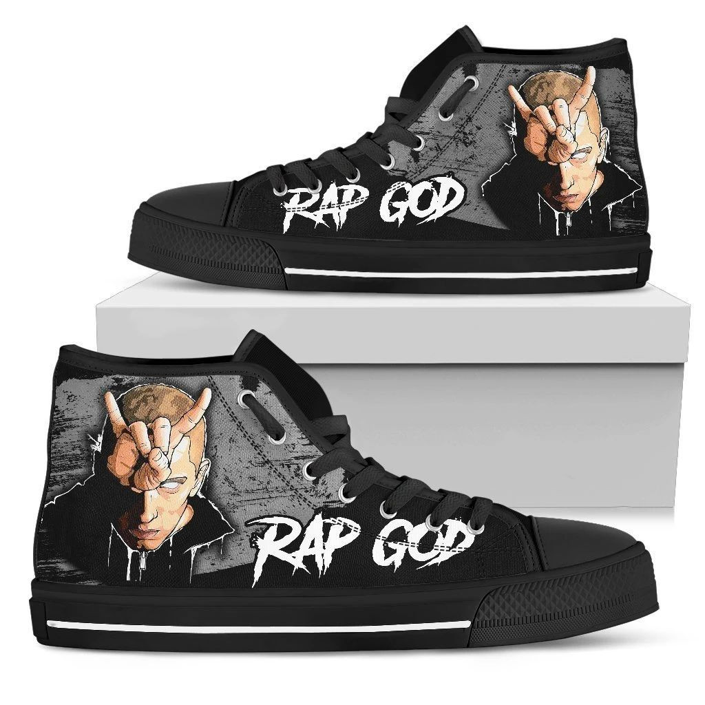 Eminem Merch Eminem Rap God Shoes Eminem High Top Sneakers