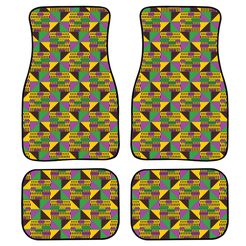 African Kente Pattern Print Front And Back Car Floor Mats