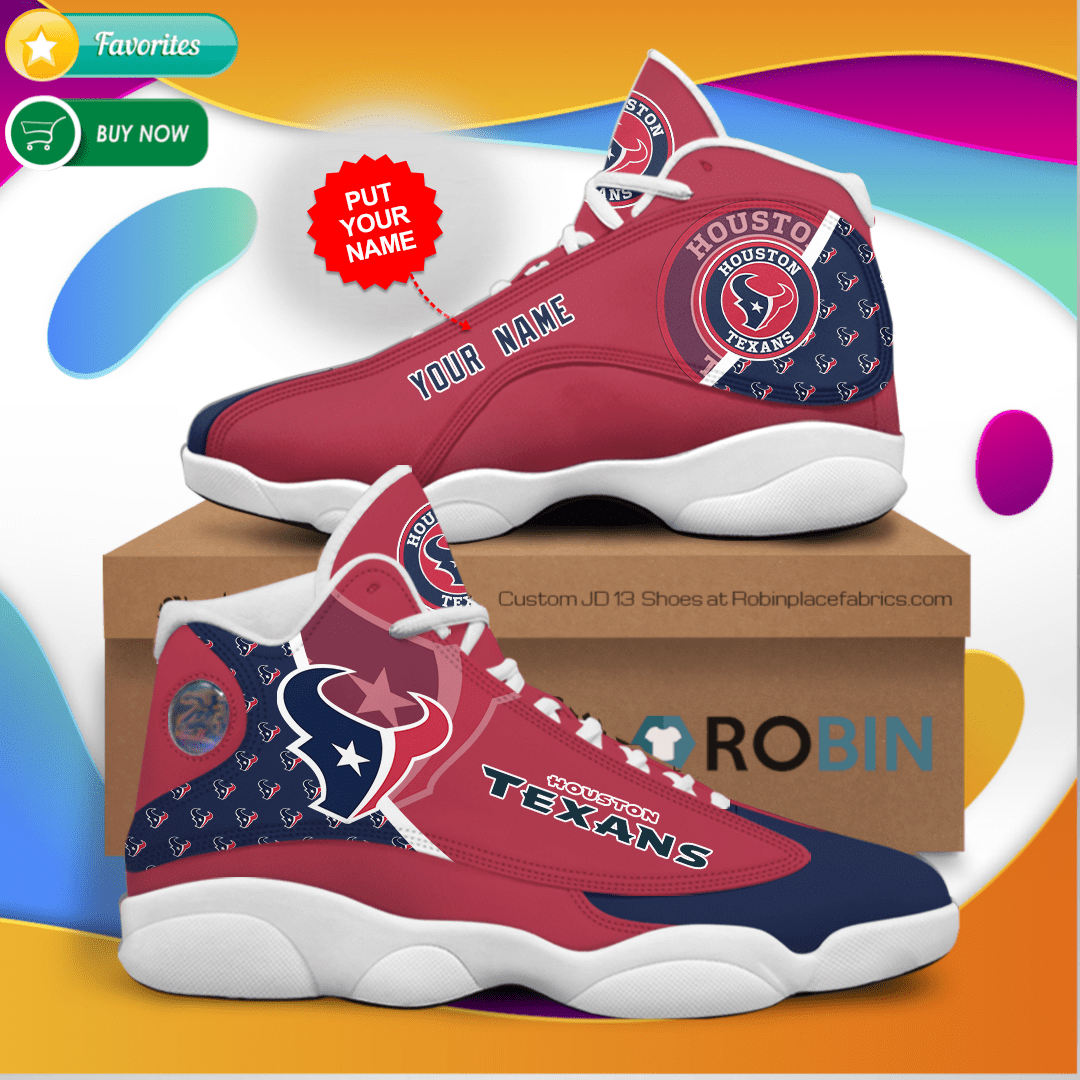 Personalized Name Houston Texans Jordan 13 Sneakers – Custom Jd13 Shoes