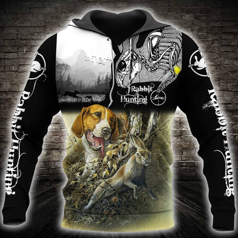 Rabbit Hunting All Over Printed Hoodie TT120222