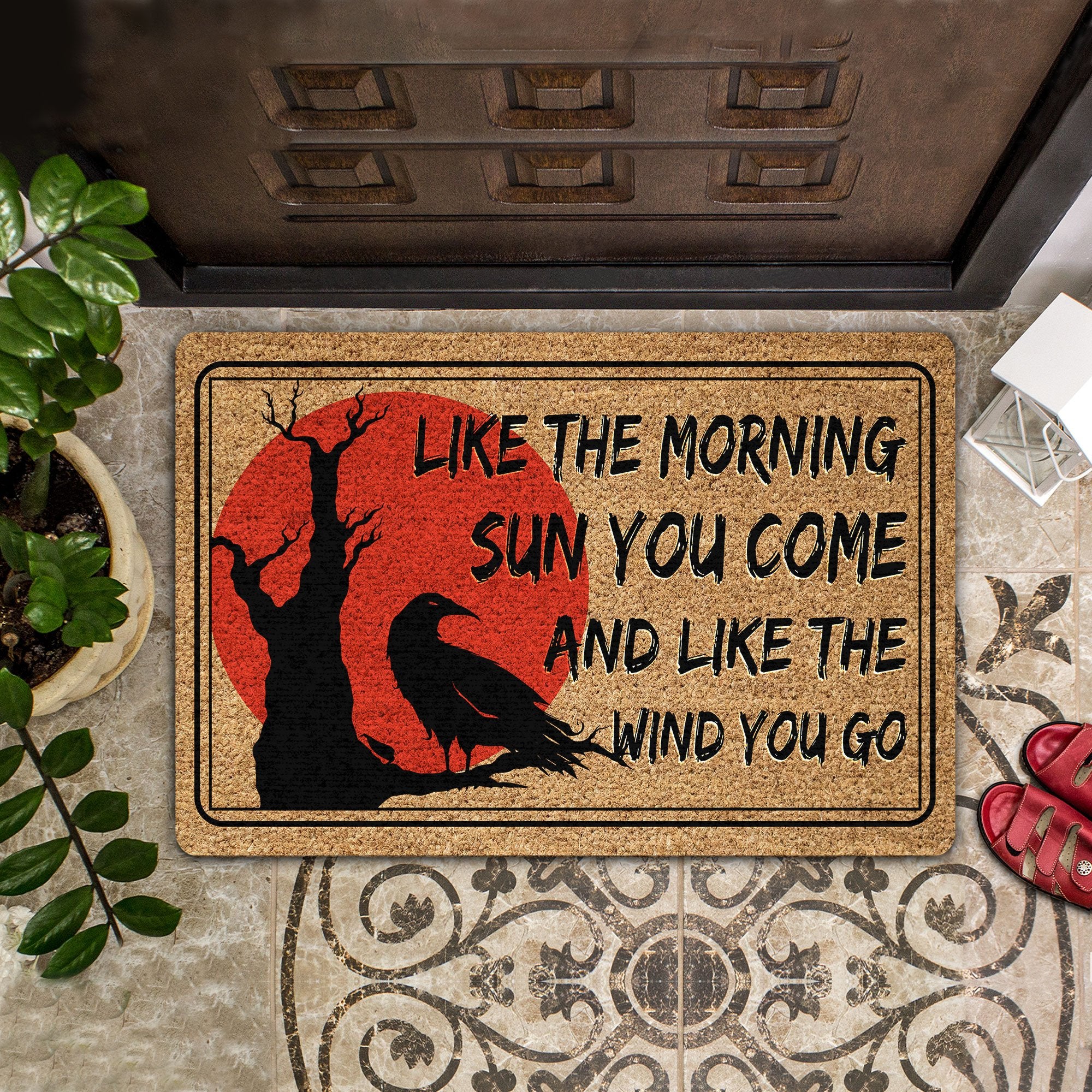 Like The Morning Sun You Come Coir Pattern All Over Printing Doormat Pre2095