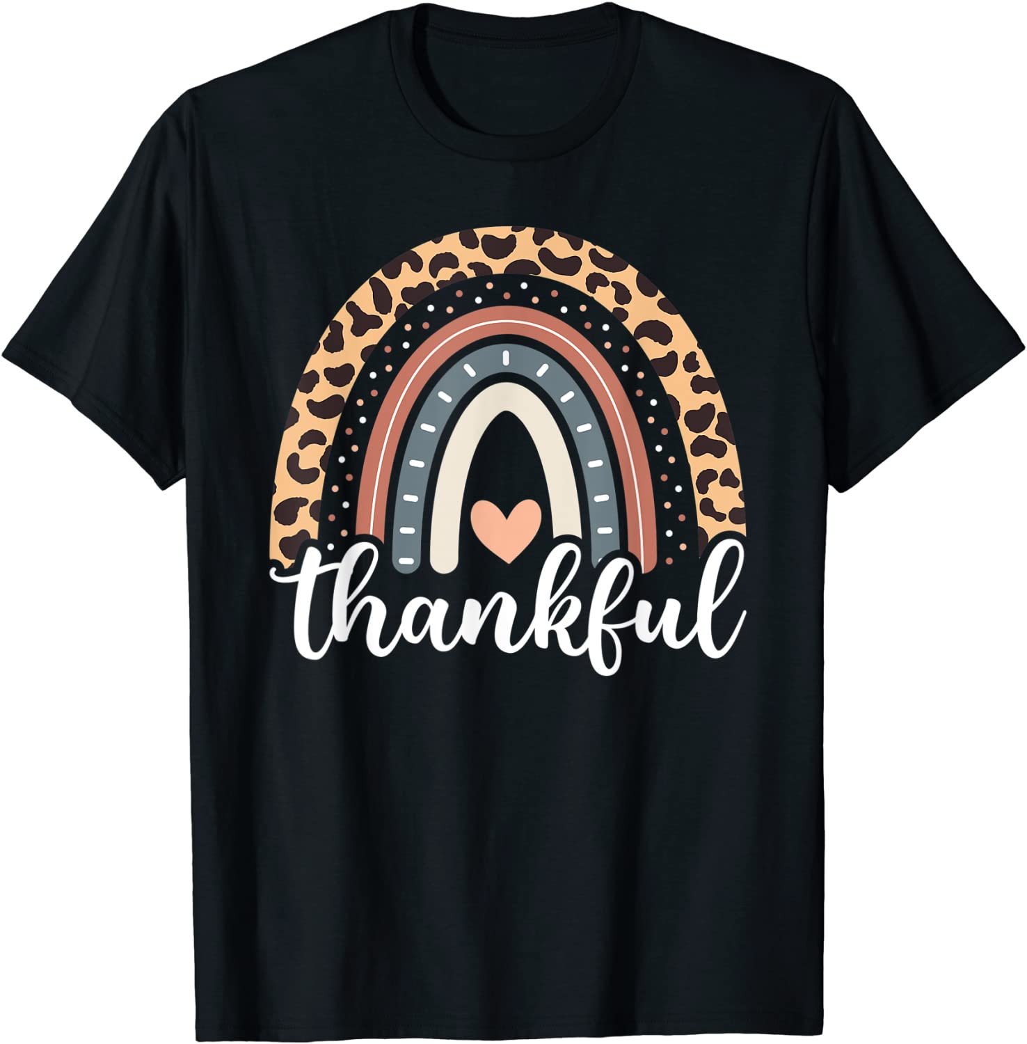 Thankful Thanksgiving Rainbow Leopard T-Shirt